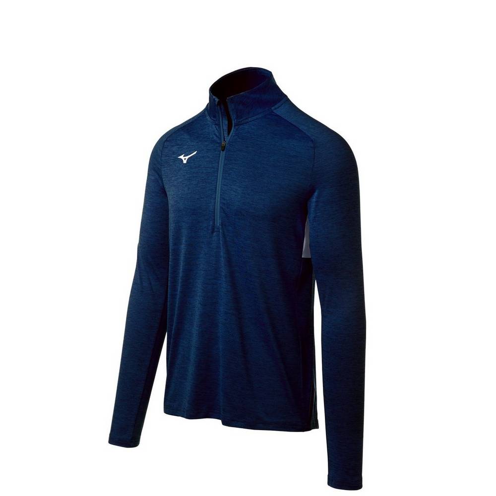 Maglione Mizuno Alpha 1/2 Cerniera Uomo - Blu Marino - 84907-OEHY